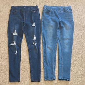 JVINI Dark and Light Blue Skinny Jeans Set